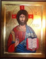 Nr. 74. Chrystus Pantokrator-wym. 38-30-2,5cm